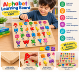 Alphabet Learning Board for Kids – Educational ABC Wooden Puzzle Toy