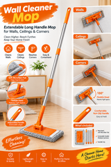 Wall Cleaner Mop – Extendable Long Handle Mop for Walls, Ceilings & Corners